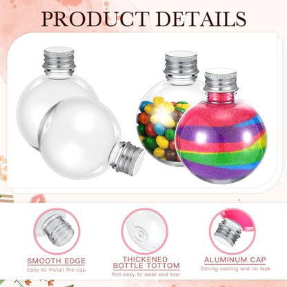 FoldTier 48 Pcs Plastic Potion Bottles with Caps,Silver,Aluminum Cap - color: Silver, style: Aluminum Cap