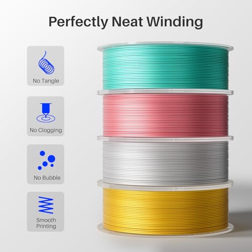 ELEGOO PLA Filament 1.75mm Silk Silver Grey 1KG 3D Printer Filament - color: Silk Silver Gray
