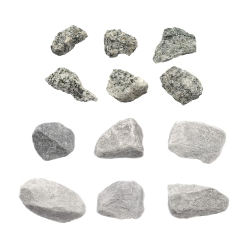EISCO Porphyritic Granite & Coarse White Marble Rock Specimens, 12 Pc