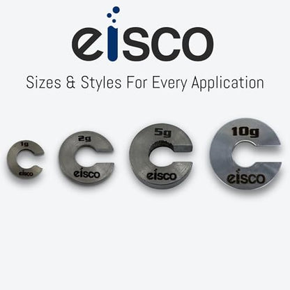 Eisco Labs - Spare 1g Slotted Mass - Stainless Steel, Precision Weight with 1/2" Outer Diameter, Slotted Design for Lab & Physics Experiments, Pack of 10