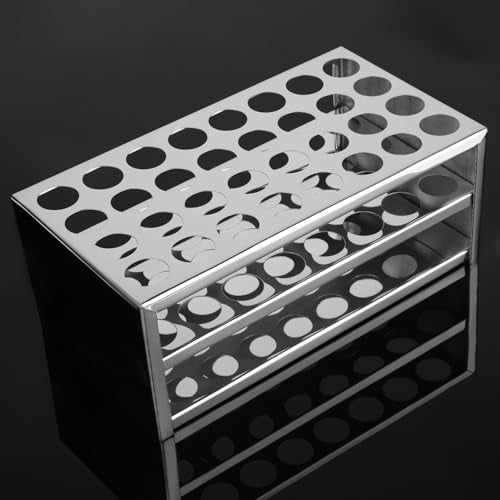 stonylab Test Tube Rack, 32-Hole Stainless Steel Test Tube Rack 0.89 Inches Tubes Acid-Alkali Resistant Test Tube Holder for Laboratory Use (Pack of 2) - size: 0.89 Inches (Pack of 2)