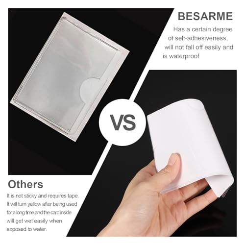 52 Pack Self-Adhesive Index Card Pockets, Clear, Top Load, 3 x 5 Inch - size: 3" x 5"