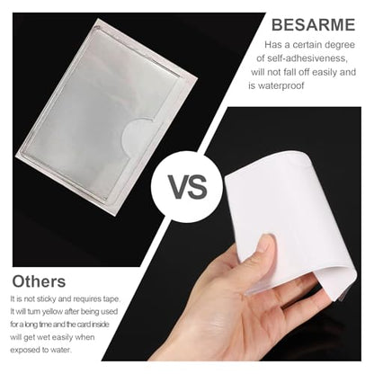 52 Pack Self-Adhesive Index Card Pockets, Clear, Top Load, 3 x 5 Inch - size: 3" x 5"