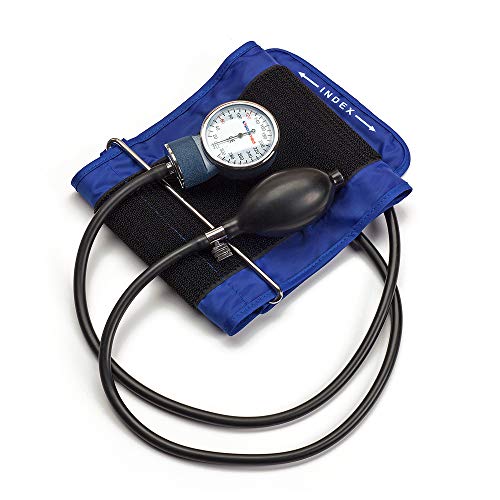 PARAMED Aneroid Sphygmomanometer – Manual Blood Pressure Cuff with Universal Cuff 8.7-16.5" and D-Ring – Carrying Case in the kit – Blue – Stethoscope Not Included - color: Blue