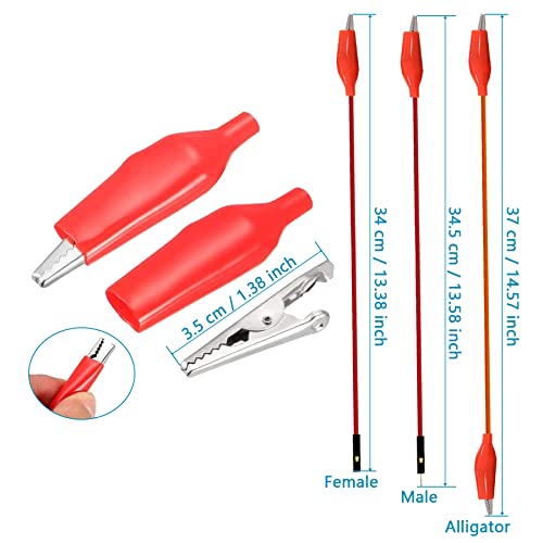 Alligator Clip Test Leads Jumpers - Gator to Male and Female Jumper Wires for Power Supply,LED Strips, Multimeters, Arduino Raspberry Pi（14pcs 13.78 "/35cm） - size: 14pcs Alligator Clip Test Lead