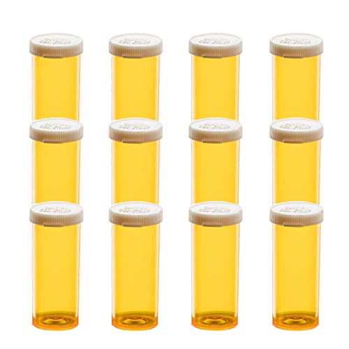 Pill Bottles with Snap Caps, Not Child Resistant Cap, Prescription Vials - Easy Open - Empty Medicine Plastic Containers for Personal Medication & Pharmacy (30 dram, 12pcs) - size: 30 dram