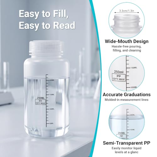 Pool Water Sample Bottle, 2 Pack 8.8 OZ Wide Mouth Liquid Containers