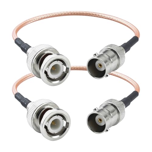 2-Pack BNC SDI Cable 5.9inch BNC Male to Female RG316 Coaxial Cable 50 Ohm Pigtail Jumper for Antenna,Video Signals,CCTV,DVR,Camera