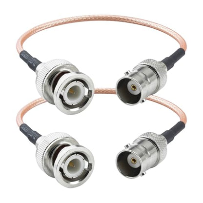 2-Pack BNC SDI Cable 5.9inch BNC Male to Female RG316 Coaxial Cable 50 Ohm Pigtail Jumper for Antenna,Video Signals,CCTV,DVR,Camera
