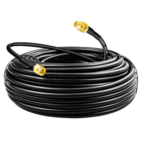 SMA Coaxial Cable Upgraded 49.2Ft SMA Male to SMA Female Coax Cable LMR200 Equivalent SMA WiFi Extension Low Loss for WiFi Router, 3G 4G 5G LTE Antenna, Better Than RG58 - size: 49.2ft
