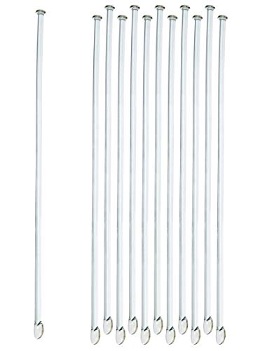 EISCO 10PK Glass Stirring Rods, 11.8" - Spade & Button Ends, 6mm Diameter - Excellent for Laboratory or Home Use - Borosilicate 3.3 Glass