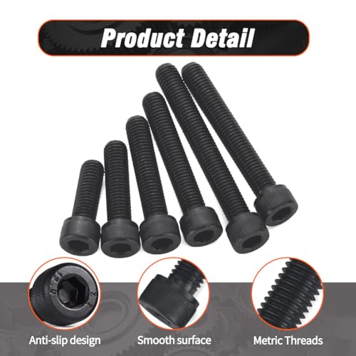 M3 x 10mm Hex Socket Cap Head Screws Bolts, 200pcs Grade12.9 Machine Screws - size: M3x10mm