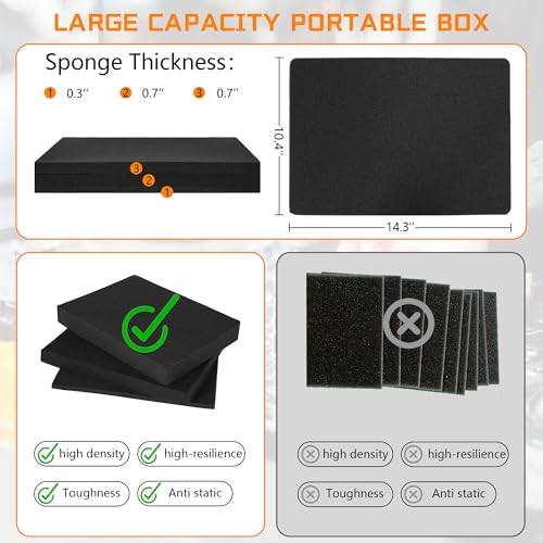 15 Inch Hard Carrying Storage Case - size: Inner：14.5''X 10.5 X 5.5''
