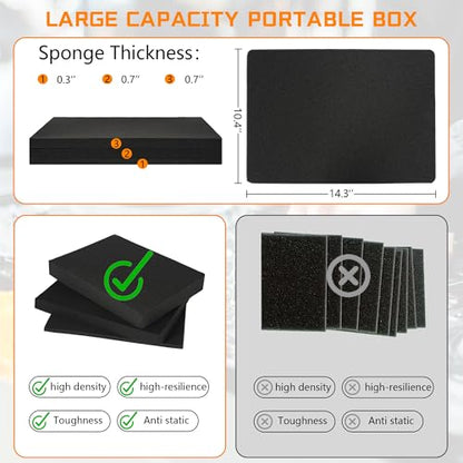 15 Inch Hard Carrying Storage Case - size: Inner：14.5''X 10.5 X 5.5''
