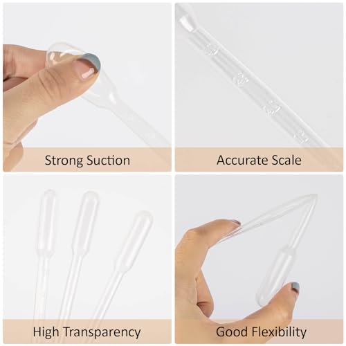MAQIHAN Disposable Pipettes Dropper 50pcs - 3ml Plastic Droppers for Liquid