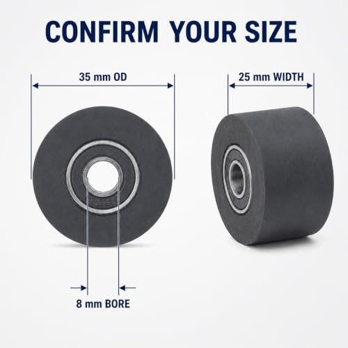 Motorcycle Chain Tensioner Pulley for Yamaha WR250F WR450F, 8mm Bore - size: 35mm OD x 25mm W x 8mm ID | 85A PU