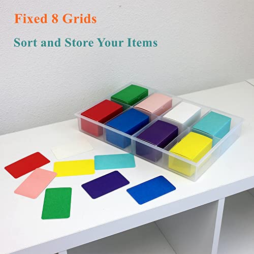 2 Pack Fixed 8 Grids Clear Plastic Organizer Sorting Tray - size: Fixed 8 Grids