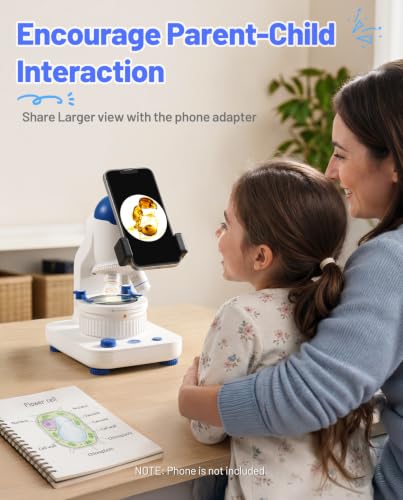 TOMLOV DM301K Microscope for Kids, 640X Educational Science Kit, STEM Toy - color: White