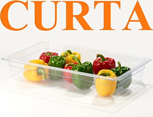 CURTA 6-Pack Full Size 4" Deep NSF Polycarbonate Food Pans | Dishwasher & Freezer Safe Clear Container for Prep Tables, Buffet, Salad Bar, Commercial & Home Kitchen - color: Full Size, size: 4" Deep
