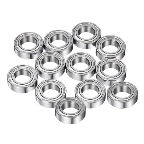 uxcell 12Pcs MR137ZZ Small Bearing, 7mm ID 13mm OD 4mm Width Double Shielded Deep Groove Ball Bearings for Electric Motor Skateboards 3D Printer, (ABEC 5) - size: MR137ZZ