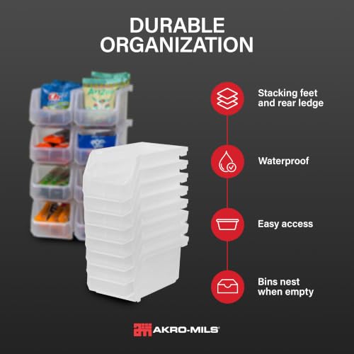 ReadySpace Medium Stackable Plastic Storage Bins, 8-Pack, Clear - color: Clear, size: Medium, 8-Pack
