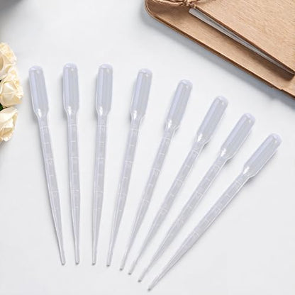 100Pcs Clear Graduated Trasfer Pipettes 0.5ML Capacity Liquid Dropper Plastic Transparent Eye Droppers Perfume Dispenser for Essential Oil Transfer Science Crafts - size: 0.5ml