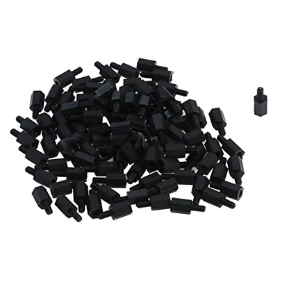 Antrader M3 8+6mm Nylon Male Female Thread Hex Nuts Spacer Standoff Screws