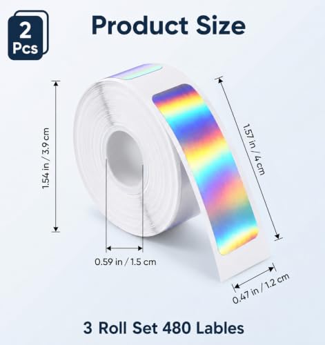 480 Pcs D30 Labels, D30 Label Tape Waterproof Oil-Proof