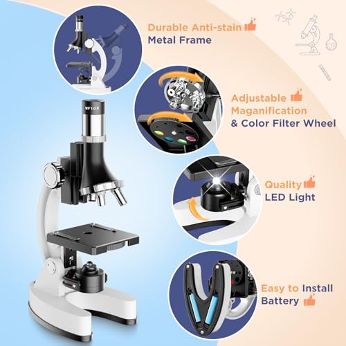 100X-1200X Kids Microscope Kit for Children: Compound Microscope for Kid