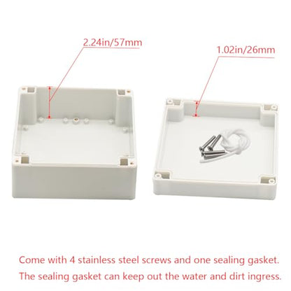 Project Box IP65 Waterproof Junction Box ABS Plastic Electrical Boxes DIY Electronic Project Case Power Enclosure White 6.30x6.30x3.54 inch (160 x 160 x90 mm) - color: White, size: 6.30"x6.30"x3.54"