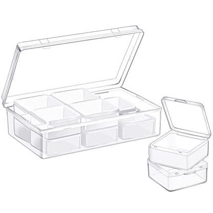 13 Pack Small Plastic Bead Organizers with Clear Case, 1.5 x 1.5 x 0.7 Inch - size: 1.5 x 1.5 x 0.7 Inch