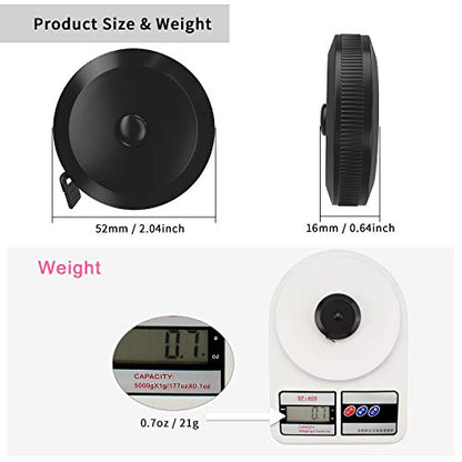 DiCUNO 3-Pack Soft Retractable Measuring Tape, 60-Inch 1.5 Meter, Black - color: Black*3pcs