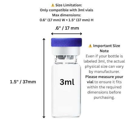 10-Slot 3 ml Vial Case with Extra Storage| Organizer for GLP-1, Peptides, Research - color: RGB Metallic