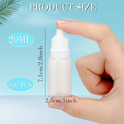 TrelaCo 300 Pcs 20ml Plastic Dropper Bottles Bulk, Clear - color: White, size: 20ml