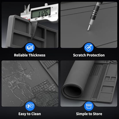 STREBITO Soldering Electronics Repair Mat, Magnetic Work Mat 17.7''x 11.8''