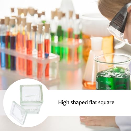 Mipcase Glass Staining Jar with Lid 9-Slide Capacity Transparent Coplin Staining Tank for Laboratory Chemical Resistant 3.93X2.55X2.36 Inch - size: 10X6.5X6CM