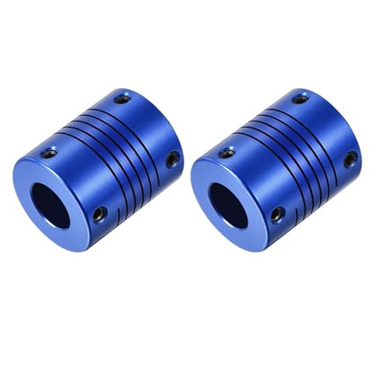 uxcell 2Pcs 5mm to 12mm Aluminum Alloy Shaft Coupling L30xD25 Flexible Coupler with Screws Beam for 3D Printer CNC Machine DIY Encoders and Motors Shaft,Blue - size: 5mm to 12mm