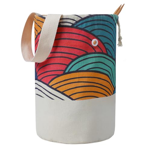 TOGETRUE Yarn Bag, Knitting Crochet Bag, Portable Yarn Storage Bags Organizer for Crocheting Project, Store Skein Ball, Short Knitting Needle (Large, Color Arc) - color: Color Arc, size: Large