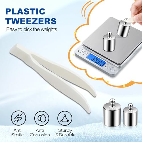 UCEC Calibration Weights for Digital Scale, 10mg - 100g Gram Weights Kit, Precision Stainless Steel Balance Scale Calibration Weight Set with Tweezers for Lab Educational Science (Pack of 2) - size: 211.1g Set (Pack of 2)