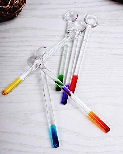 Demitasse Espresso Spoons, Mini Coffee Spoon, 4.33 Inches Glass Small Spoons for Tea, Stirring Rod Mixing Spoon, Set of 6 (multicolor) - color: Multicolor