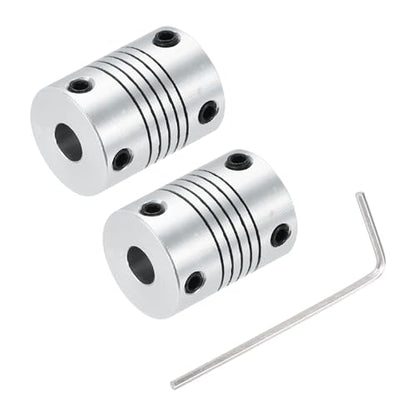 uxcell 2Pcs 6mm to 7mm Aluminum Alloy Shaft Coupling L25xD19 Flexible Coupler Beam for 3D Printer CNC Machine Encoders and Motors Shaft,Silver - size: 6mm to 7mm