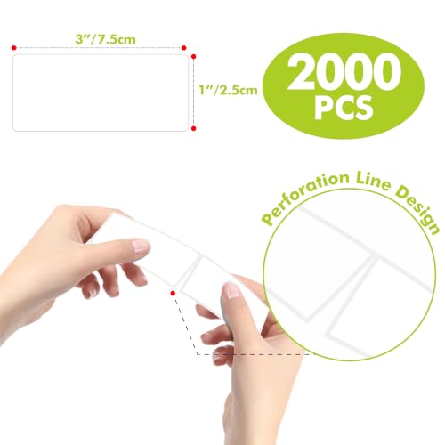 Removable Freezer Labels, 2000 PCS Water/Oil/Tear Resistant Blank Stickers - color: 2000-blank, size: 1” x 3”