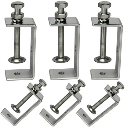 Rust Resistant C-Clamps, Mini Tiger Clamps for Woodworking, Heavy Duty Metal U Clamps with Stable Wide Jaw Opening/I-Beam Design for Metal Working Woodworking Welding Building (2 9/16 In-6pcs) - size: 2 9/16 In-6pcs