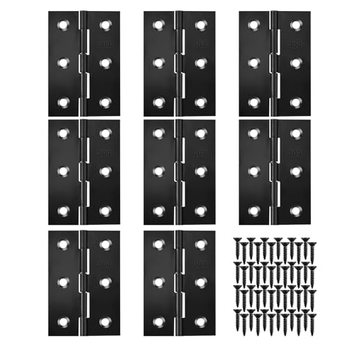 3 Inch Hinges for Door Window Lid and Wooden Box, Black 8 Pack - color: Black, size: 8 PCS 3 x 2 Inch