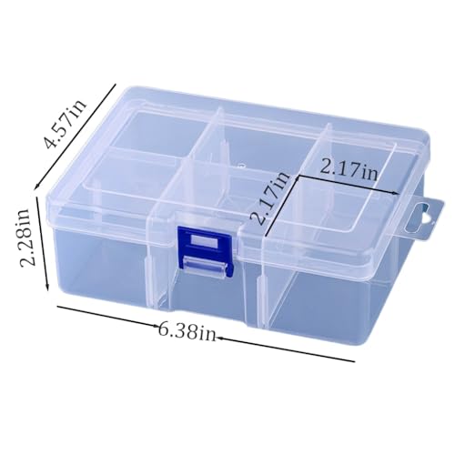 3pcs Clear Storage Small Parts Organizer Box Storage Bin With Dividers Multi Compartment for Beads Art DIY Tackle Box Organizer (pp6compartments) - color: pp6compartments