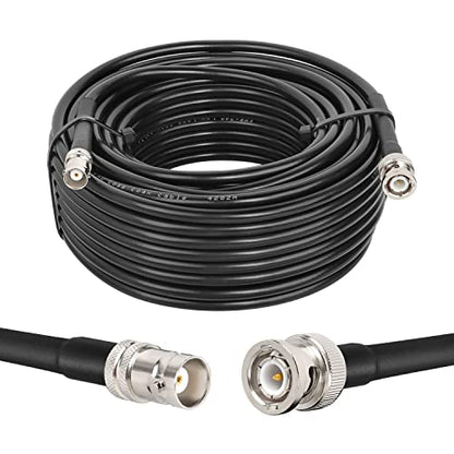 MOOKEERF BNC Male to BNC Female Coaxial Cable 50 ohm RG8X Coax Ultra Low Loss for Antenna, RF Radio, Modem, Oscilloscope, Spectrum, Analyzer, Signal Generator (50FT) - size: 50FT