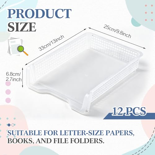 Geetery Turn in Trays Classroom, Clear, Set of 12 - color: Clear