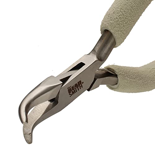 The Beadsmith Bent Chain Nose Pliers, 6.25 inches (159mm), Polished Steel Head with Elongated Handle & Double-leaf Spring - style: Bent Chain Nose