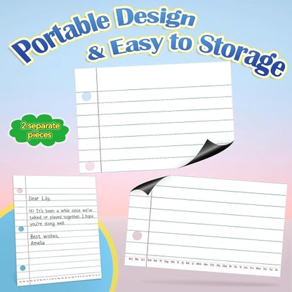 Aizweb Giant Magnetic Lined Notebook Paper,2 Dry Erase Sheets,Total Area 17" x 21.5",Handwriting Practice for Classroom Whiteboard,Chart Paper Teacher Must Have Homeschool Teaching Supplies - style: Notebook