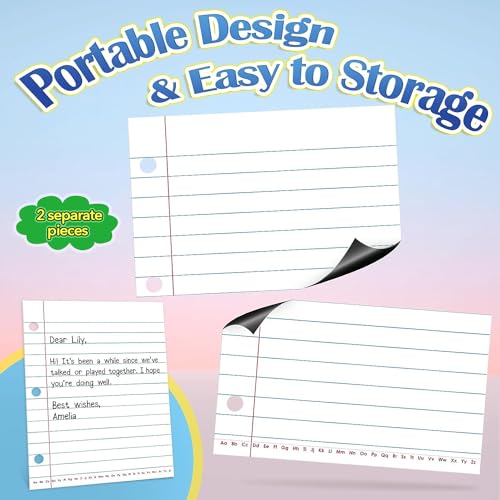 Aizweb Giant Magnetic Lined Notebook Paper,2 Dry Erase Sheets,Total Area 17" x 21.5",Handwriting Practice for Classroom Whiteboard,Chart Paper Teacher Must Have Homeschool Teaching Supplies - style: Notebook